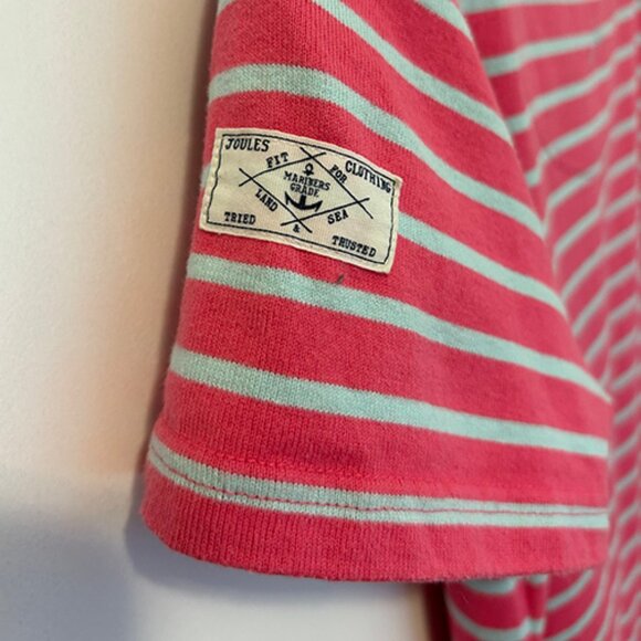 Joules Mariners Grade Cotton Striped T-Shirt Shift Dress Pink Size 4 - Picture 4 of 5